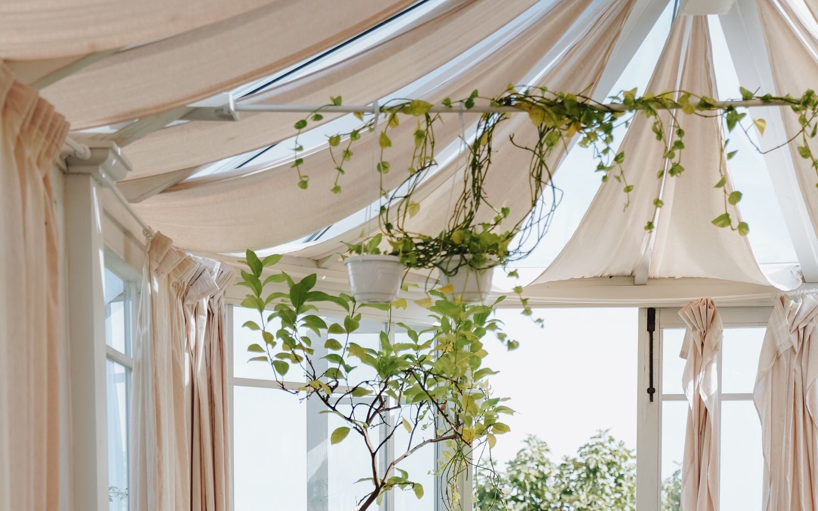 Conservatory roof blinds and glazing from inside